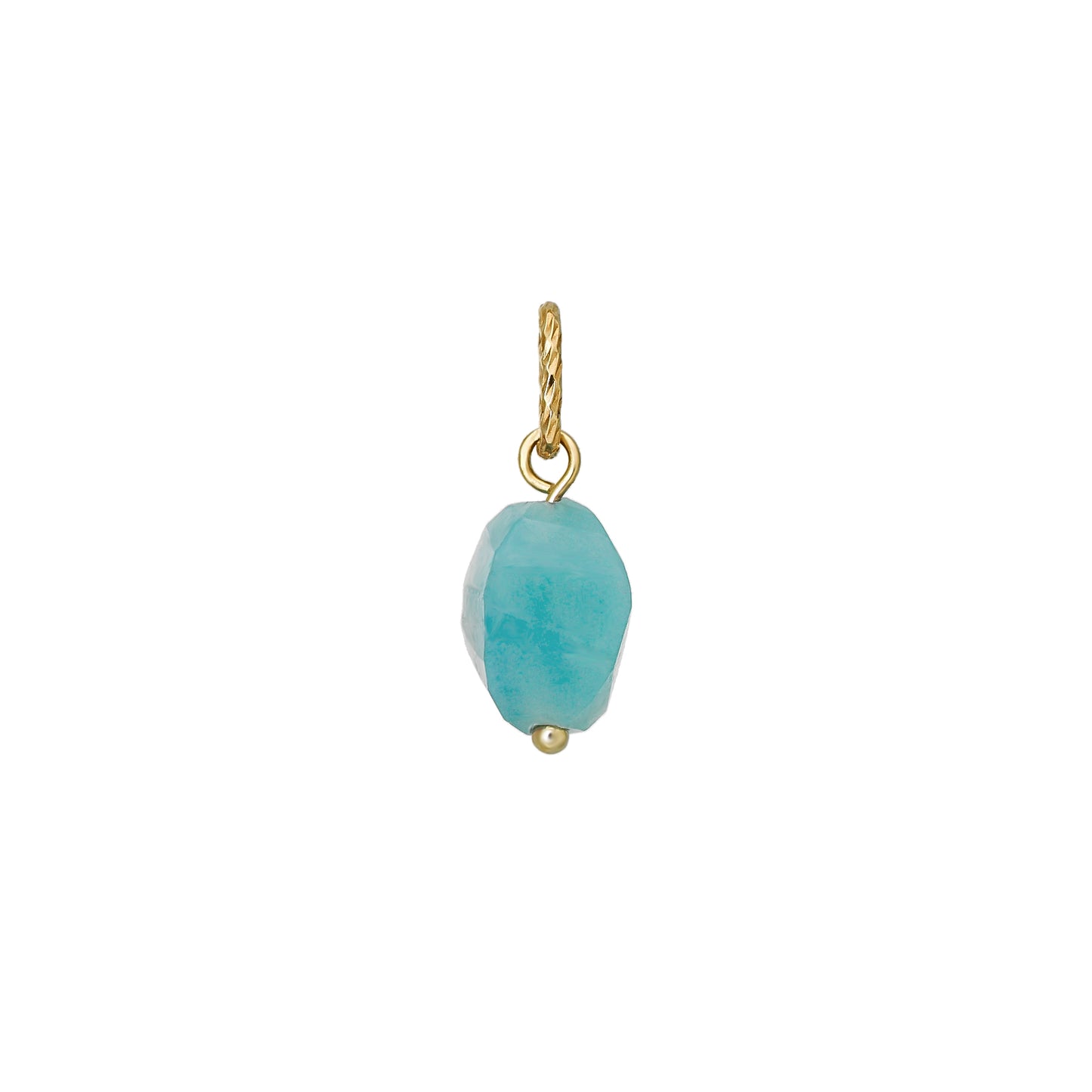 10K Amazonite Necklace Charm (Yellow Gold) - Product Image