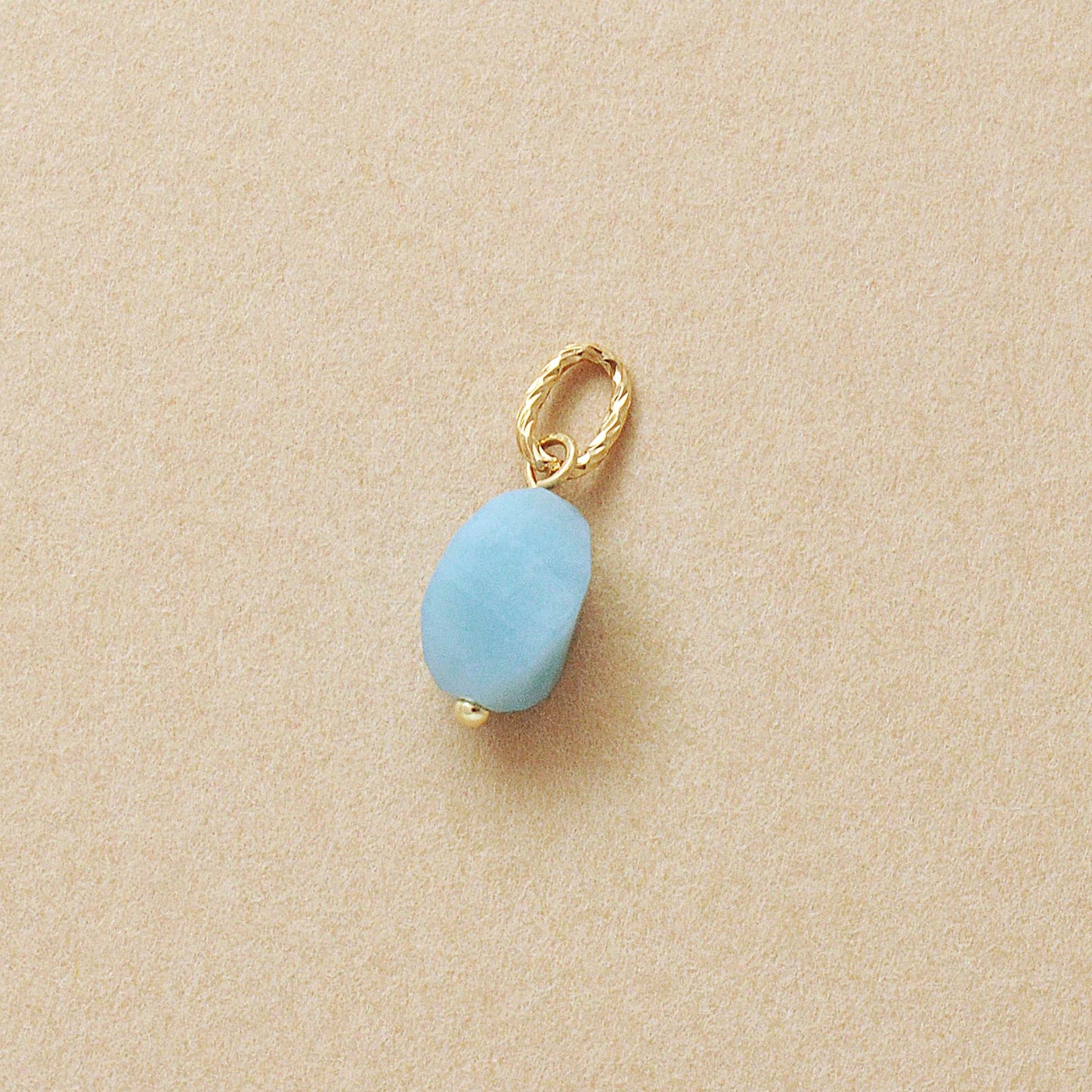 10K Amazonite Necklace Charm (Yellow Gold) - Product Image