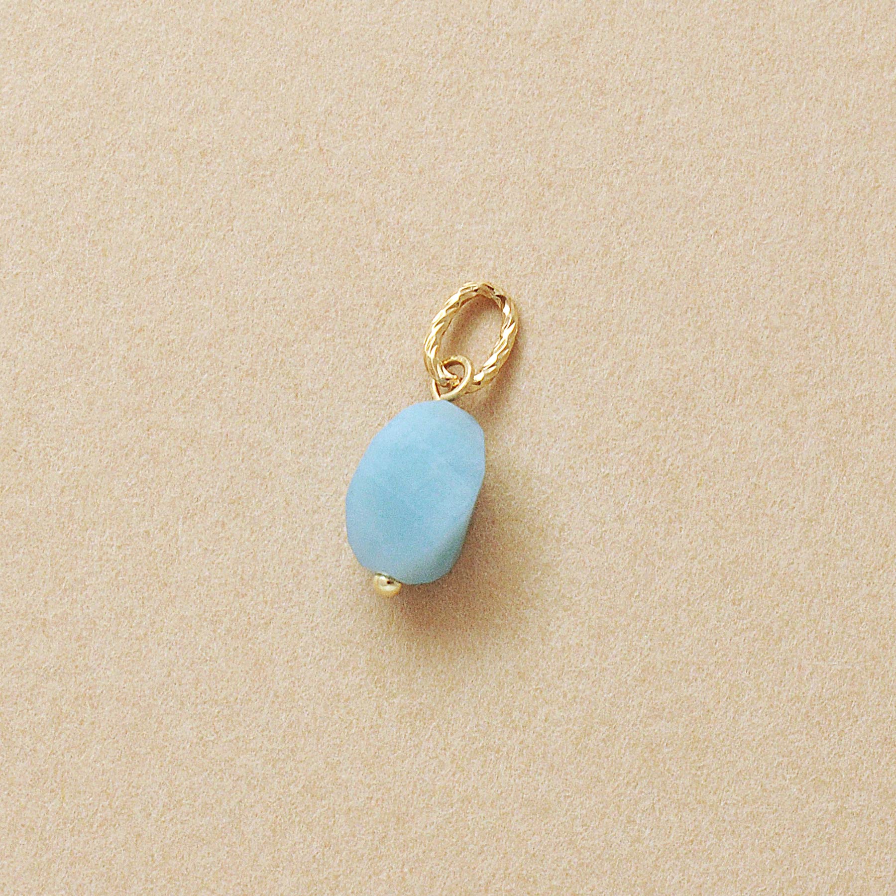 10K Amazonite Necklace Charm (Yellow Gold) - Product Image