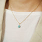 10K Amazonite Necklace Charm (Yellow Gold) - Model Image