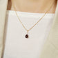 10K Smoky Quartz Necklace Charm (Yellow Gold) - Model Image