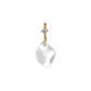 10K White Shell Necklace Charm (Yellow Gold) - Product Image