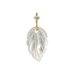 10K White Shell Leaf Necklace Charm (Yellow Gold) - Product Image