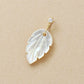 10K White Shell Leaf Necklace Charm (Yellow Gold) - Product Image