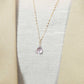 10K Light Amethyst Necklace Charm (Yellow Gold) - Model Image
