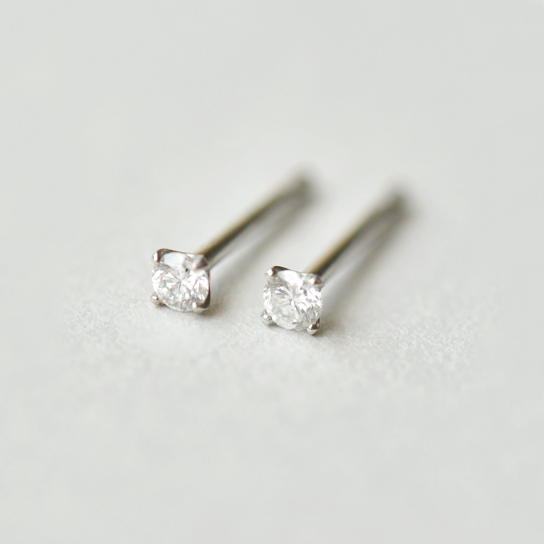 [Second Earrings] Platinum Diamond Earrings 0. 08ct - Product Image