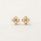 [Second Earrings] 18K White Sapphire Earrings (Yellow Gold) - Product Image