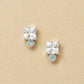 10K Light Blue Color Square Stud Earrings (White Gold) - Product Image