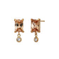 10K Champagne Color Baguette Swinging Earrings (Yellow Gold) - Product Image