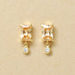 10K Champagne Color Baguette Swinging Earrings (Yellow Gold) - Product Image