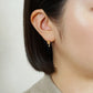 10K Champagne Color Baguette Swinging Earrings (Yellow Gold) - Model Image