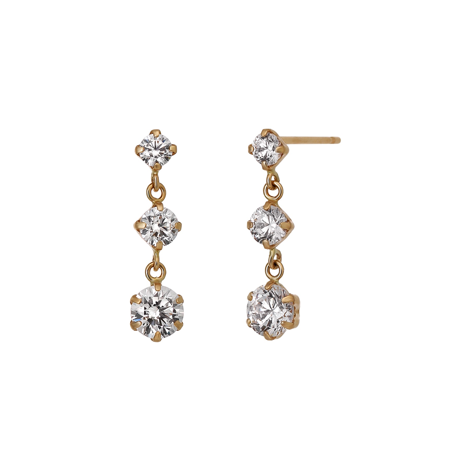 10K Gradation Dangle Earrings (Yellow Gold) - Product Image