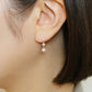 10K Gradation Dangle Earrings (Yellow Gold) - Model Image