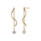 10K Glittering Twisted Dangle Earrings (Yellow Gold) - Product Image