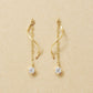 10K Glittering Twisted Dangle Earrings (Yellow Gold) - Product Image