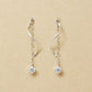 10K Glittering Twisted Dangle Earrings (White Gold) - Product Image