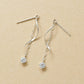 10K Glittering Twisted Dangle Earrings (White Gold) - Product Image
