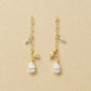 10K Glittering Drop Dangle Earrings (Yellow Gold) - Product Image
