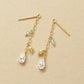 10K Glittering Drop Dangle Earrings (Yellow Gold) - Product Image