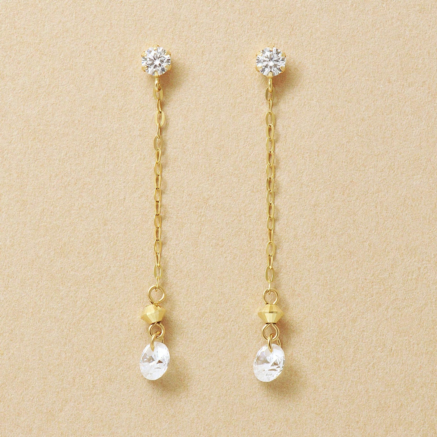 10K Glittering Dangle Earrings (Yellow Gold) - Product Image