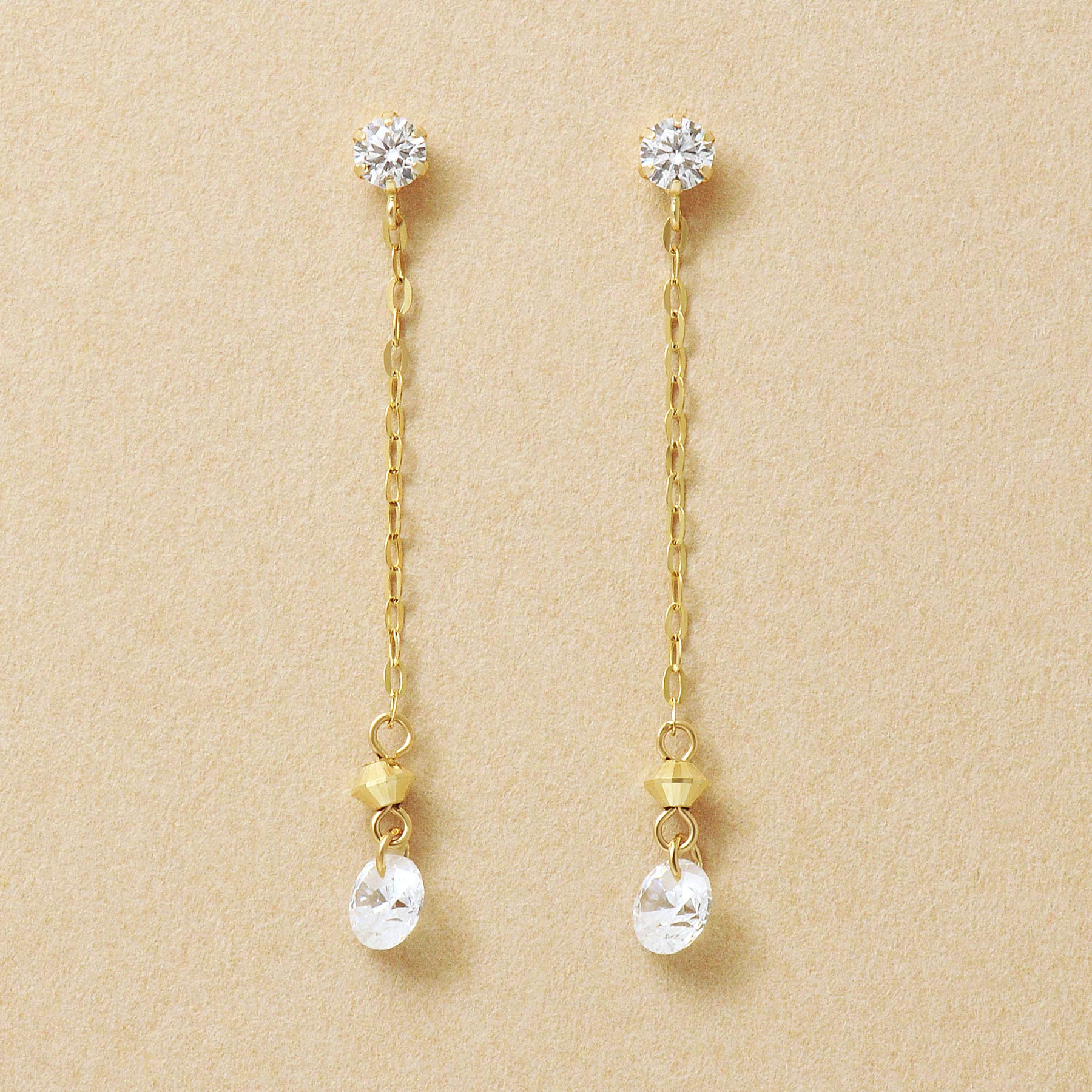 10K Glittering Dangle Earrings (Yellow Gold) - Product Image