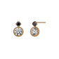10K Black Color Circle Stud Earrings (Yellow Gold) - Product Image
