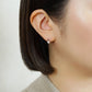 10K Black Color Circle Stud Earrings (Yellow Gold) - Model Image