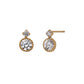 10K Clear Color Circle Stud Earrings (Yellow Gold) - Product Image