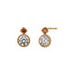 10K Champagne Color Circle Stud Earrings (Yellow Gold) - Product Image