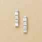 10K Gradation Square Stud Earrings (White Gold) - Product Image