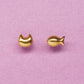 [Second Earrings] 18K Yellow Gold Yellow Cat & Fish Earrings - Product Image