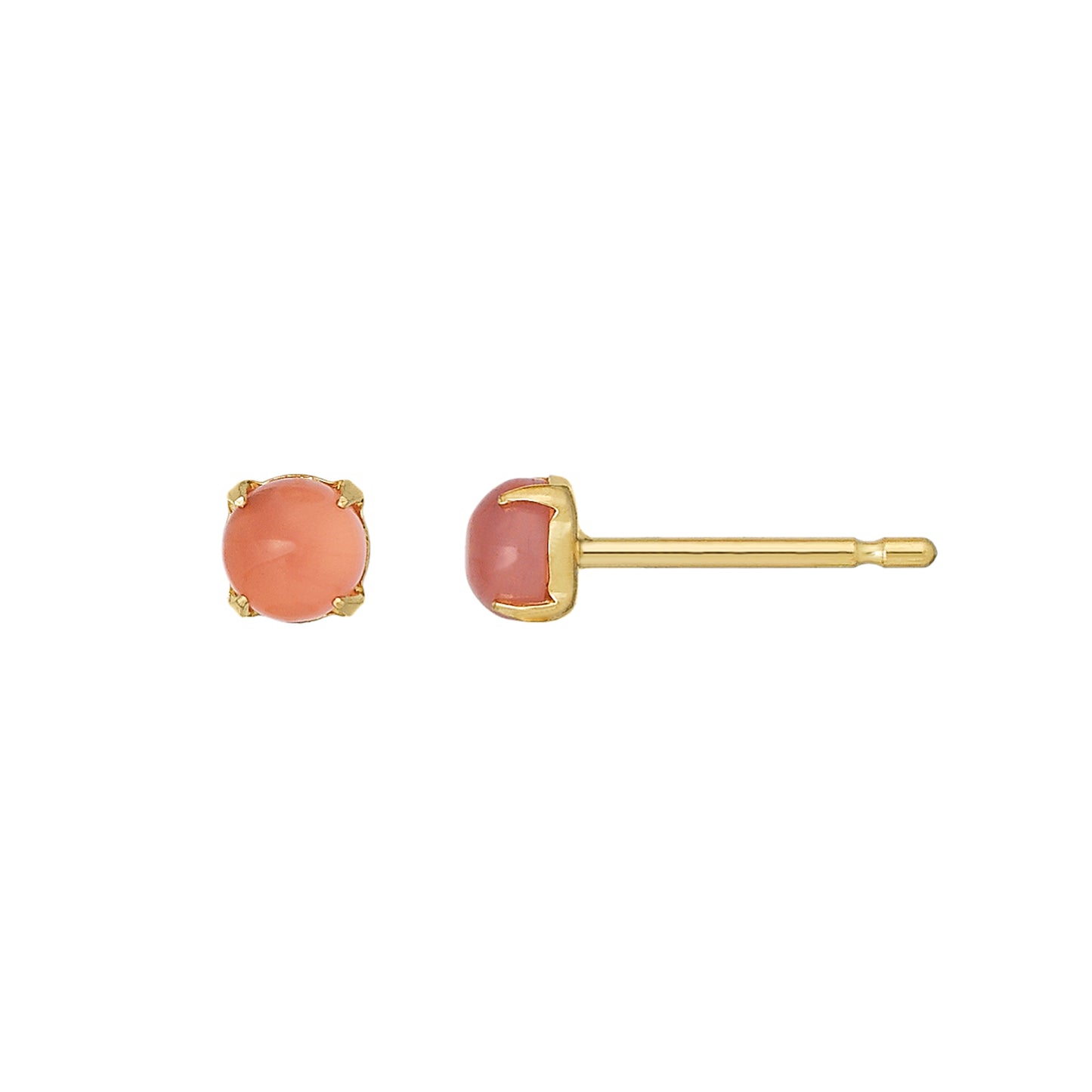 [Second Earrings] 18K Yellow Gold Inca Rose Cabochon Earrings - Product Image