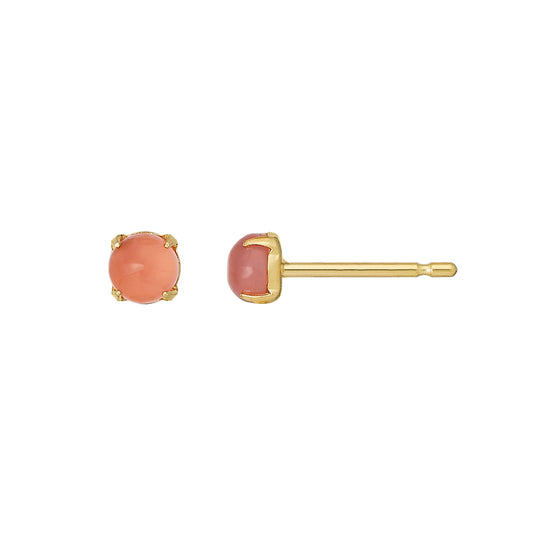 [Second Earrings] 18K Yellow Gold Inca Rose Cabochon Earrings - Product Image