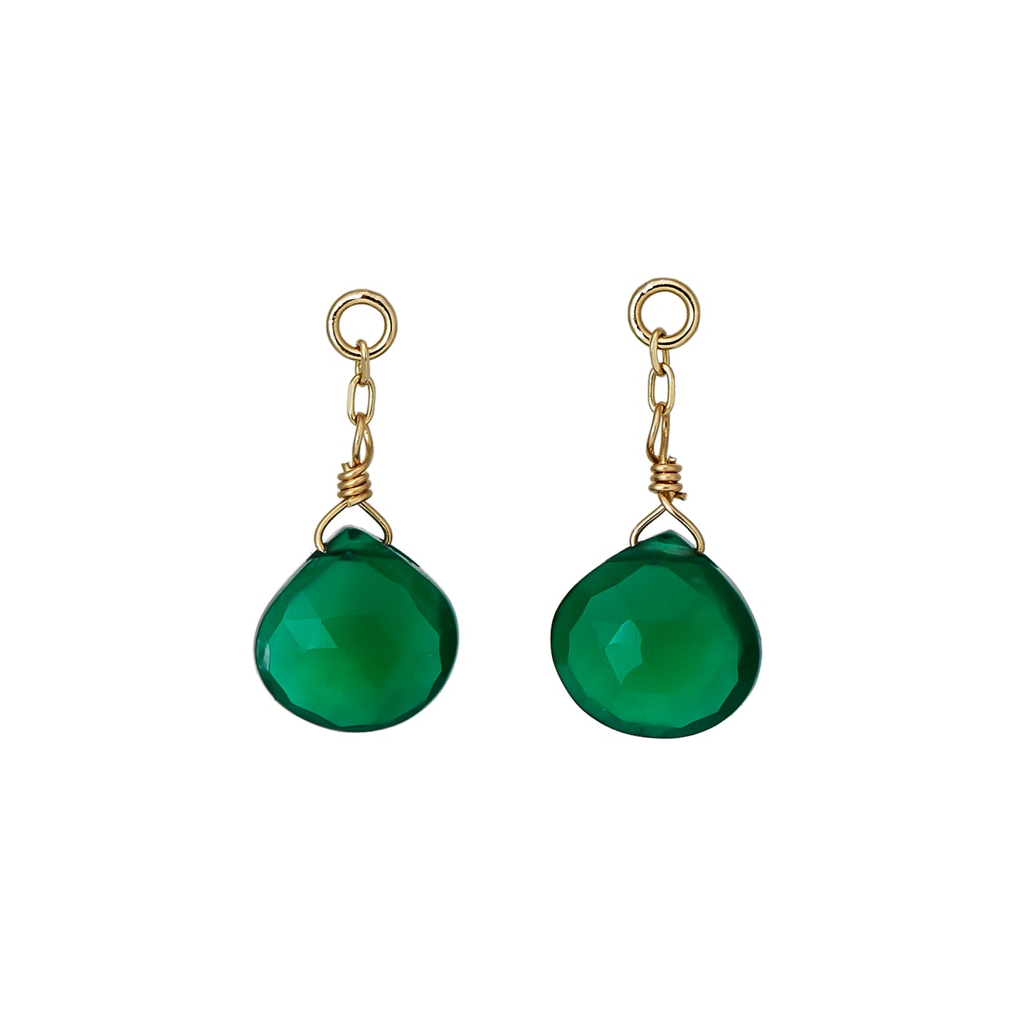 [Palette] 10K Green Onyx Charms (Yellow Gold) - Product Image