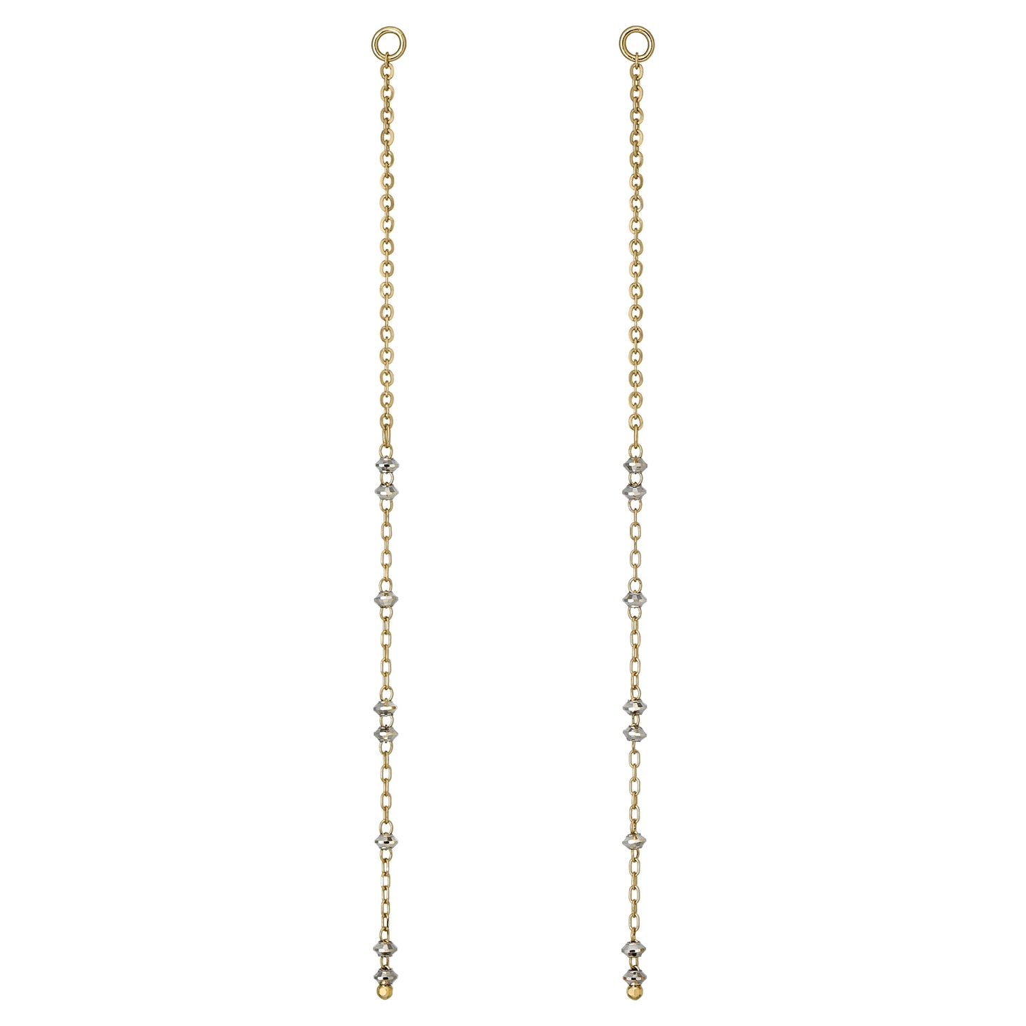 [Palette] 10K Bicolor Long Charms (White Gold / Yellow Gold) - Product Image