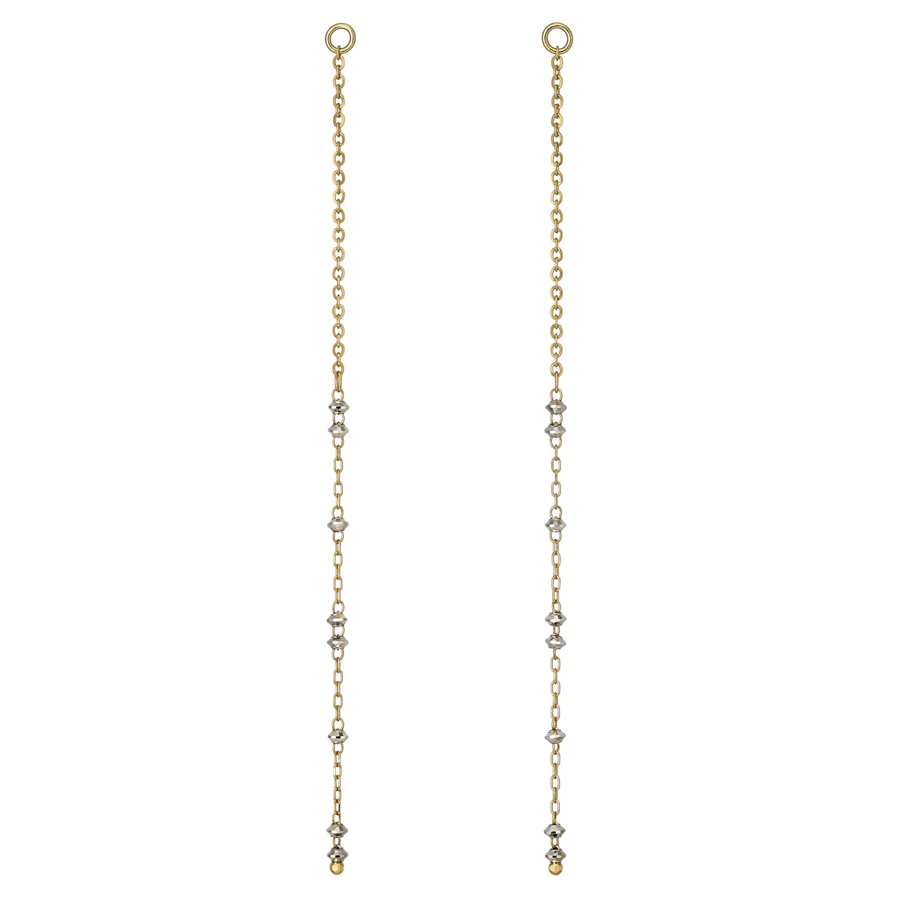 [Palette] 10K Bicolor Long Charms (White Gold / Yellow Gold) - Product Image