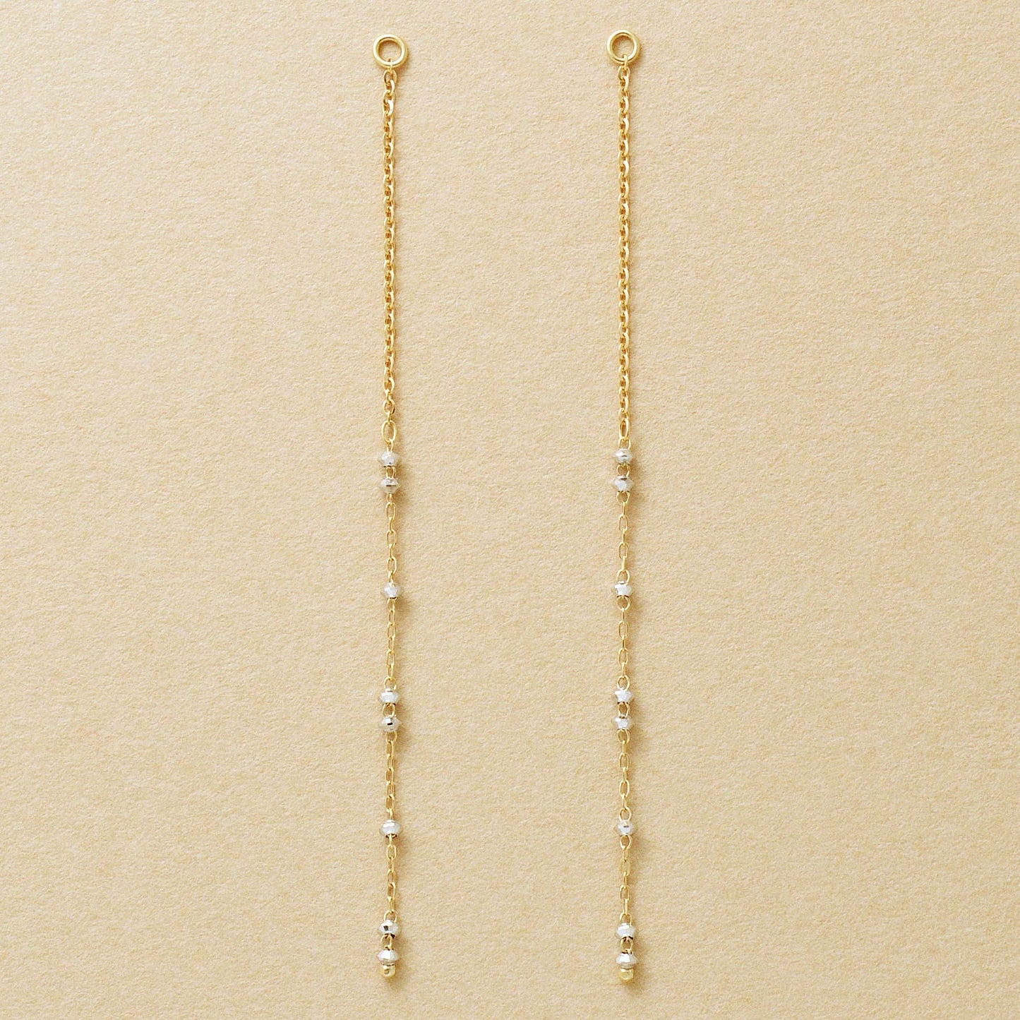 [Palette] 10K Bicolor Long Charms (White Gold / Yellow Gold) - Product Image