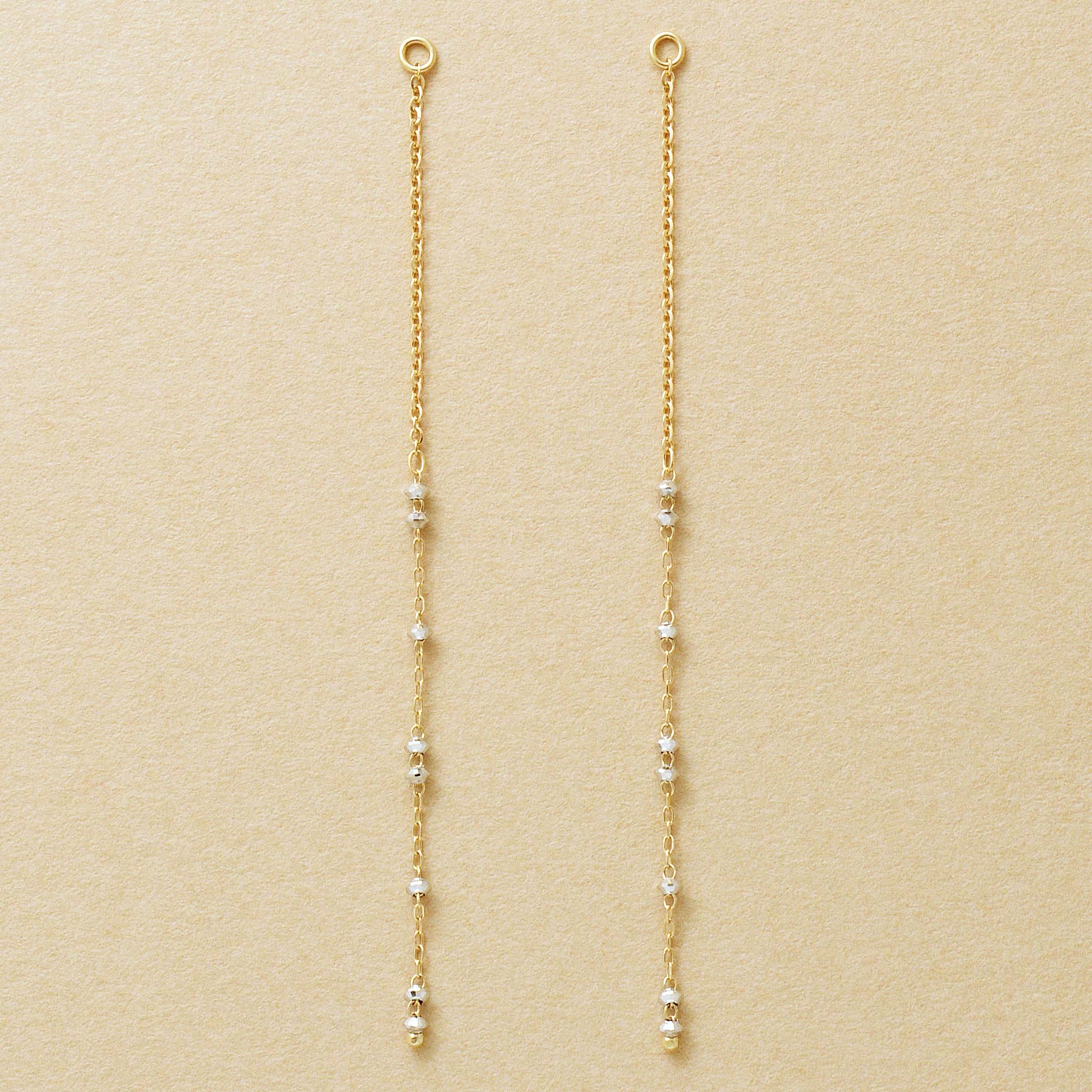 [Palette] 10K Bicolor Long Charms (White Gold / Yellow Gold) - Product Image
