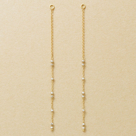 [Palette] 10K Bicolor Long Charms (White Gold / Yellow Gold) - Product Image