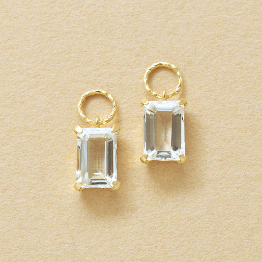 [Palette] 10K Aquamarine Charms for Hoop Earrings (Yellow Gold) - Product Image