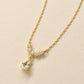 10K Yellow Gold Aquamarine Swinging Necklace - Product Image