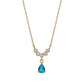 10K Yellow Gold Birthstone (Swiss Blue Topaz) Swinging Necklace - Product Image