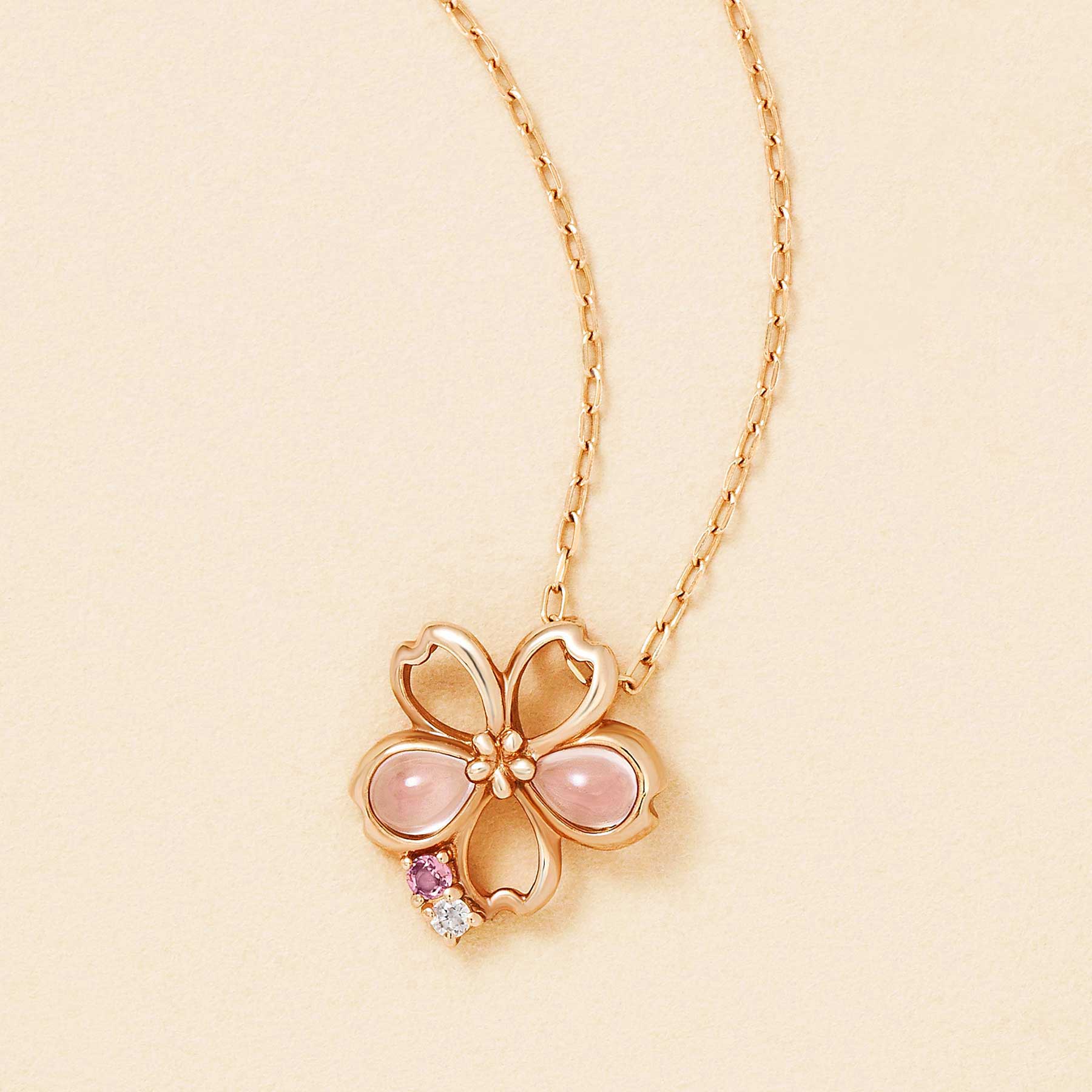 Birth Flower Jewelry for April - Cherry Blossoms Necklace