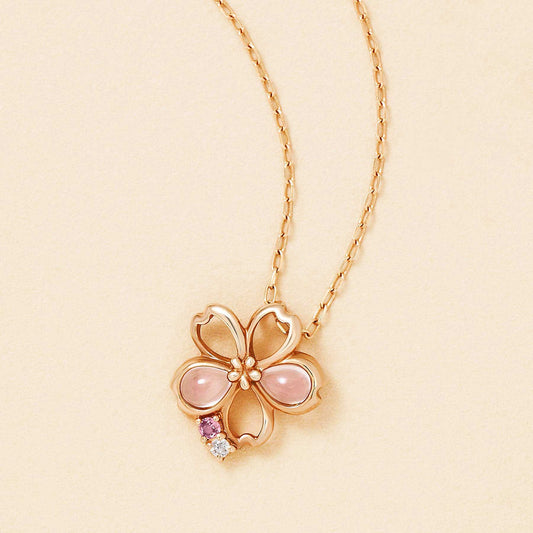 [Birth Flower Jewelry] April Cherry Blossoms Necklace (Watermark) - Product Image