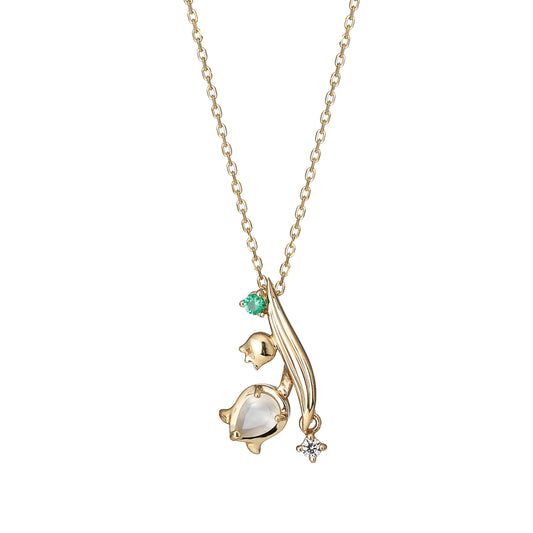 [Birth Flower Jewelry] May - Lily of The Valley Necklace (10K Yellow Gold) - Product Image