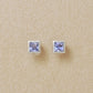 [Second Earrings] Platinum Tanzanite Square Earrings - Product Image