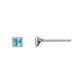 [Second Earrings] Platinum Swiss Blue Topaz Square Earrings - Product Image