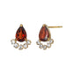 18K/10K Yellow Gold Dew Drop Glittering Earrings - Product Image