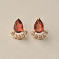 18K/10K Yellow Gold Dew Drop Glittering Earrings - Product Image