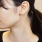 18K/10K Yellow Gold Dew Drop Glittering Earrings - Model Image